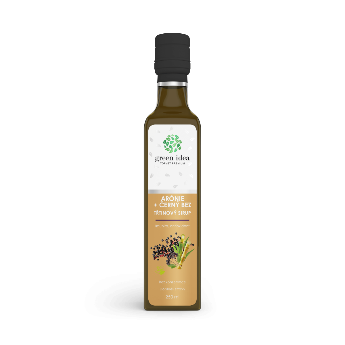 Aronie + černá bez - třtinový sirup - Imunita, antioxidant (250ml)