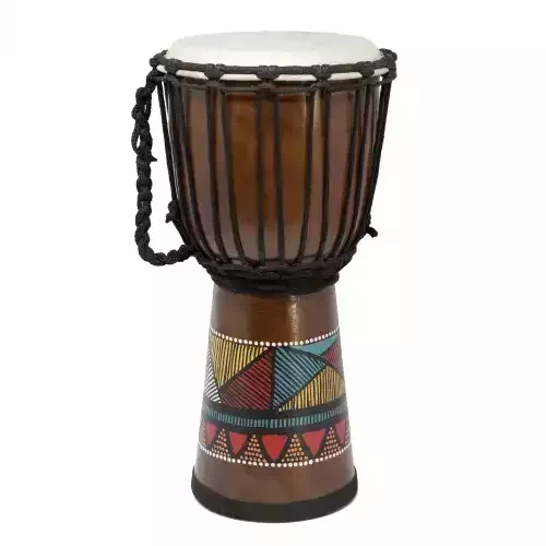 Djembe s Africkou malbou mahagon 60 cm