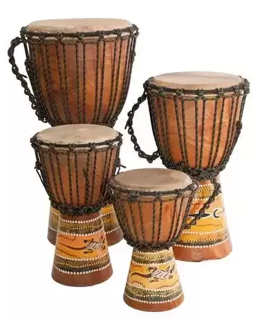 Djembe s Aboridžinejskou malbou mahagon 60 cm