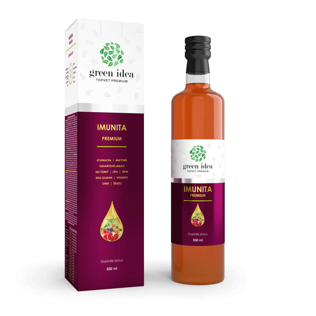 Imunita PREMIUM sirup - vitamíny a minerály pro podporu imunity, 500ml