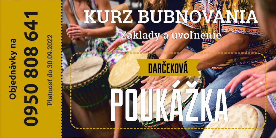 Dárková poukázka kurz Bubnování (Malacky, Stupava, Břeclav)